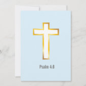 Psalm 4:8 Bijbel Verse met Gold Foil Cross-Kaart (Voorkant)