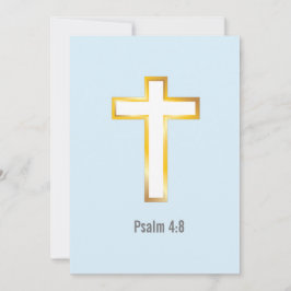 Psalm 4:8 Bijbel Verse met Gold Foil Cross-Kaart