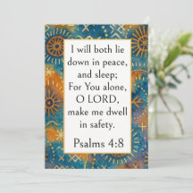 Psalm 4:8 Bijbelvers, Afrobohemian Adire Stof