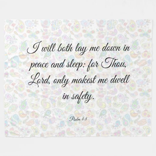 Psalm 4:8 deken (Voorkant (Horizontaal))
