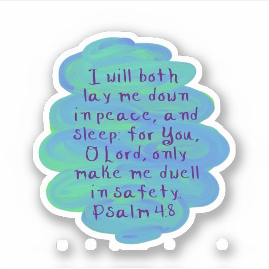 Psalm 4:8 Eigen vinylStickers Sticker (Voorkant)