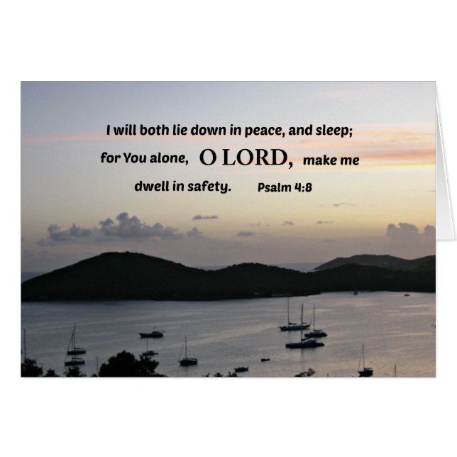 Psalm 4:8 Ik zal allebei in vrede liggen.... (Voorkant Horizontaal)