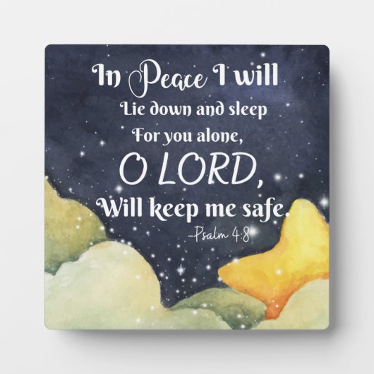 Psalm 4:8 in vrede fotoplaat (Voorkant)