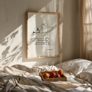 Psalm 4:8 In vrede zal ik liegen Poster