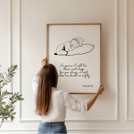 Psalm 4:8 In vrede zal ik liegen Poster