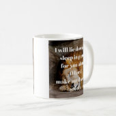 Psalm 4:8 Kalmerend Bijbelvers Christelijk Koffiemok (Voorkant rechts)