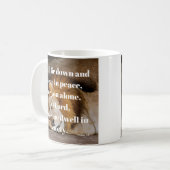 Psalm 4:8 Kalmerend Bijbelvers Christelijk Koffiemok (Voorkant links)