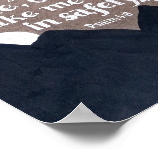 Psalm 4:8 - Kunst en handgeschreven tekst op het k Poster (Hoek)