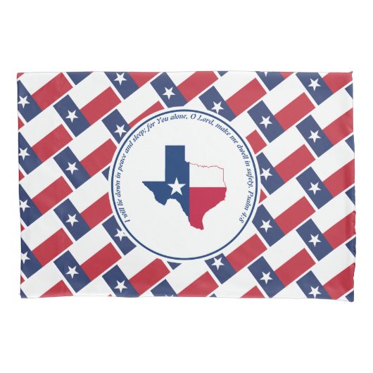 PSALM 4:8 Schrift Gepersonaliseerd TEXAS VLAG Kussensloop (Voorkant)