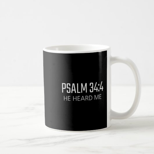 Psalm _4 - Hij hoorde me Bijbel Religieus vers Koffiemok (Rechts)