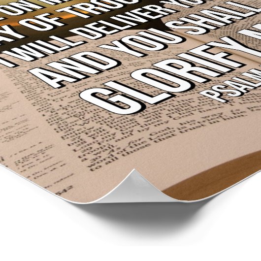 Psalm 50:15 Bijbelversie Poster (Hoek)