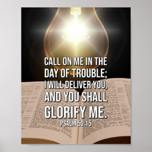 Psalm 50:15 Bijbelversie Poster