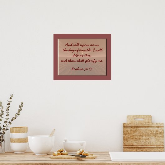 Psalm 50:15 Kunstposter Poster (Keuken)