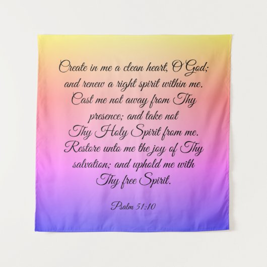 Psalm 51:10-12 wandkleed (Voorkant)