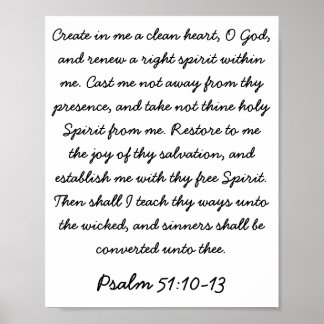 Psalm 51:10-13 poster