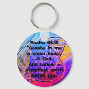Psalm 51:10 - Bijbelscripts - Geef me een nieuwe v Sleutelhanger