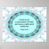 Psalm 51:10 Christelijk Poster (Voorkant)