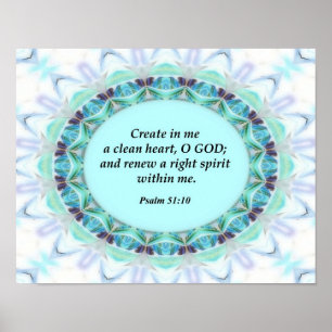 Psalm 51:10 Christelijk Poster
