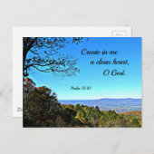 Psalm 51:10 Creëer in me een schoon hart... Briefkaart (Voorkant / Achterkant)