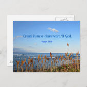 Psalm 51:10 Creëer in me een schoon hart.... Briefkaart (Voorkant / Achterkant)