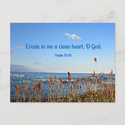 Psalm 51:10 Creëer in me een schoon hart.... Briefkaart (Voorkant)