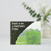 Psalm 51:10 Creëer in me een schoon hart Briefkaart (Staand voorkant)