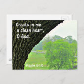 Psalm 51:10 Creëer in me een schoon hart Briefkaart (Voorkant / Achterkant)