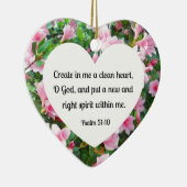 Psalm 51:10 Creëer in me een schoon hart... Keramisch Ornament (Rechts)