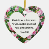Psalm 51:10 Creëer in me een schoon hart... Keramisch Ornament (Voorkant)