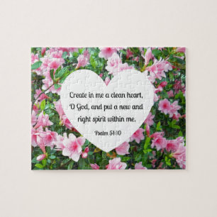 Psalm 51:10 Creëer in me een schoon hart... Legpuzzel