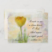 Psalm 51:10 Creëer in me een schoon hart O God Briefkaart (Voorkant / Achterkant)