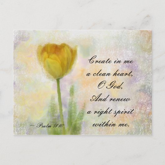 Psalm 51:10 Creëer in me een schoon hart O God Briefkaart (Voorkant)