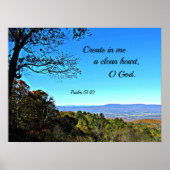 Psalm 51:10 Creëer in me een schoon hart... Poster (Voorkant)
