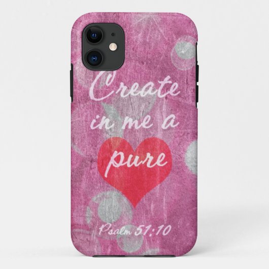 Psalm 51:10 Creëer in mij een pure hartenbijbelver Case-Mate iPhone Case (Achterkant)