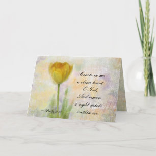 Psalm 51:10 Creëer in mij een rein hart o God Tulp Kaart