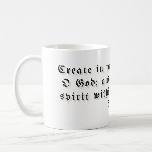 Psalm 51:10 Geschenkmok Koffiemok (Links)