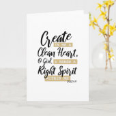 Psalm 51:10 Jesus Christelijke Bijbelse Verse Kaart (Gele Bloem)