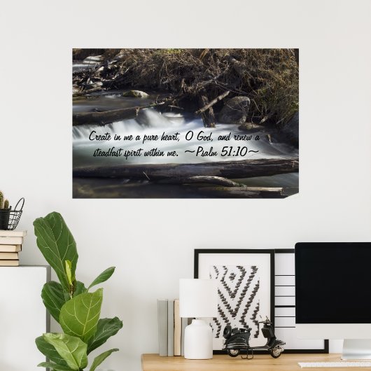 Psalm 51:10 Poster (Thuiskantoor)