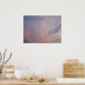 Psalm 51:10 Poster Pink Clouds on Blue Sky (Keuken)