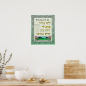 Psalm 51:12 ~ Hebreeuws, Engels en transliteratie Poster (Keuken)