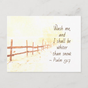 Psalm 51:7 Was me en ik zal witter zijn dan sneeuw Briefkaart