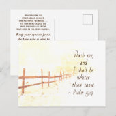 Psalm 51:7 Was me en ik zal witter zijn dan sneeuw Briefkaart (Voorkant / Achterkant)