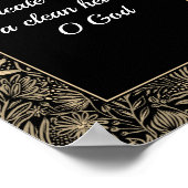 Psalm 51 Aangepaste Floral Bleek Gold Black Bathro Poster (Hoek)