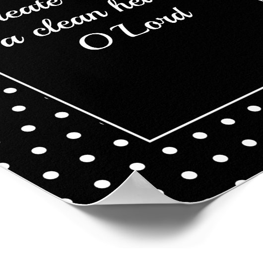 Psalm 51 White Polka Dot Christelijk Bathroom Poster (Hoek)