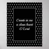 Psalm 51 White Polka Dot Christelijk Bathroom Poster (Voorkant)