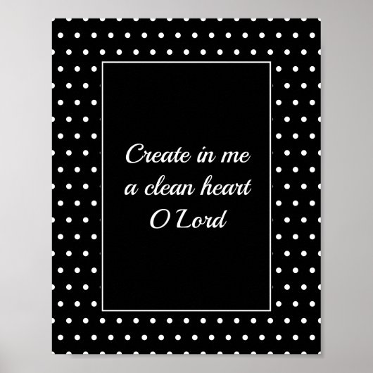 Psalm 51 White Polka Dot Christelijk Bathroom Poster (Voorkant)