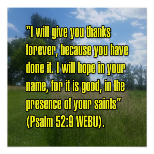Psalm 52:9 WEBU Perfect Poster (Voorkant)