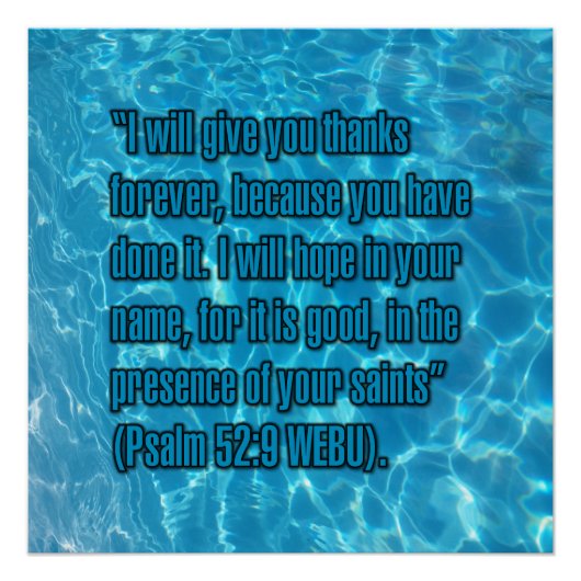 Psalm 52:9 WEBU Perfect Poster (Voorkant)