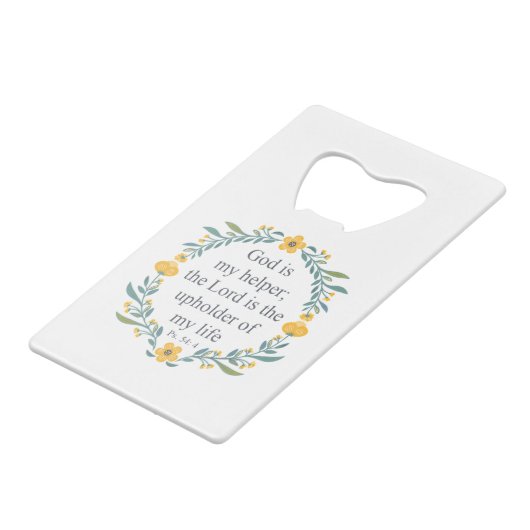 Psalm 54:4 creditkaart flessenopener (Achterkant Gekanteld)