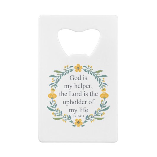 Psalm 54:4 creditkaart flessenopener (Achterkant)